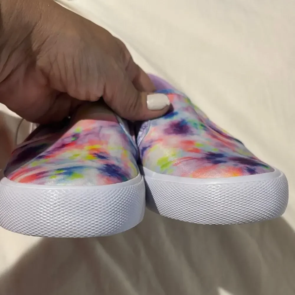 Cat & Jack 3 Sariah Sneakers Purple and Pink tie dye slip on style nwt in box